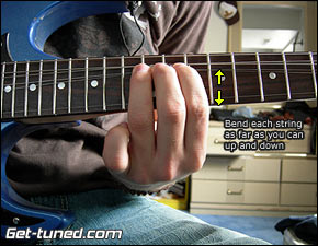 Bending guitar strings